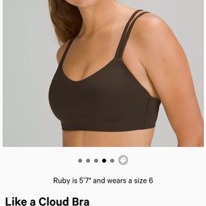 2 Lululemon Like a Cloud Bras size 8 raw linen & black